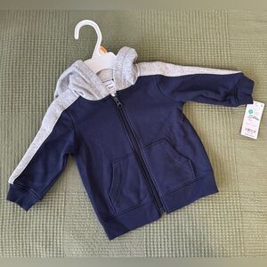 Carter's New with Tags Navy & Gray Zip Up Hoodie Cotton-blend Size 12 months